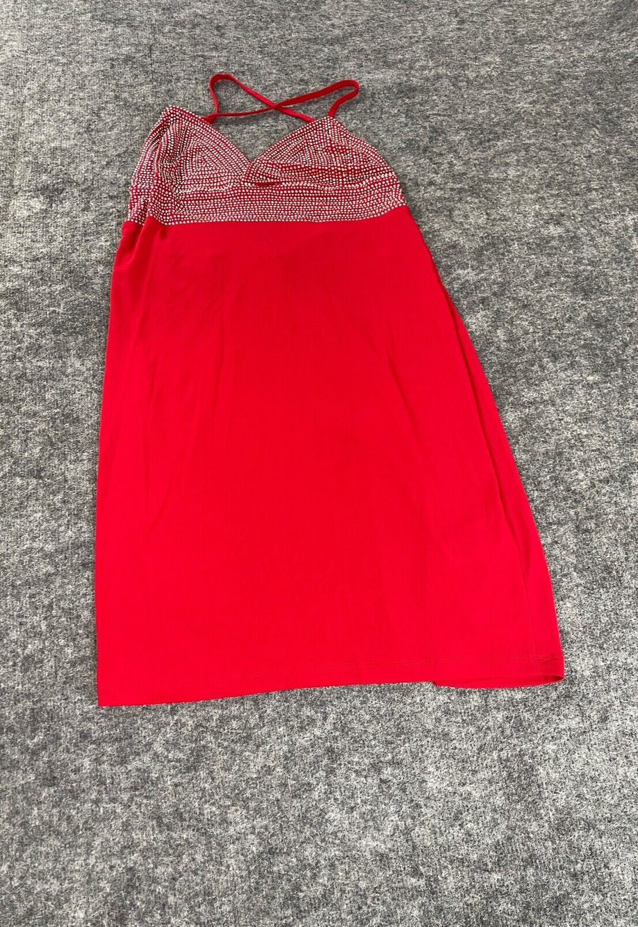 Body Flirt Shift Dress Women XLarge Mini Party Sequin Beaded Red Sleeveless N147